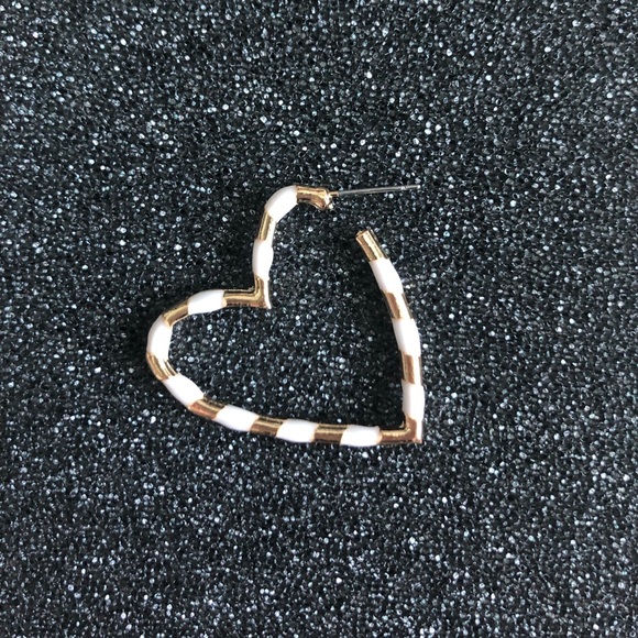 Striped Heart Hoops - Picture 2 of 3